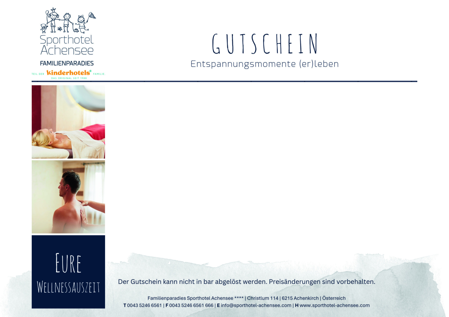 Leistungsgutscheine für Euer Wohlbefinden